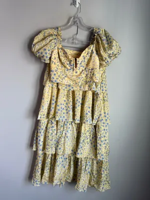 NEW Abercrombie & Fitch Drama Tiered Maxi Skirt and Puff Sleeve SET thumbnail 2