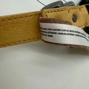 Free People Billie Leather Belt Yellow Size S/M Asymmetric Buckle Western NWOT thumbnail 4