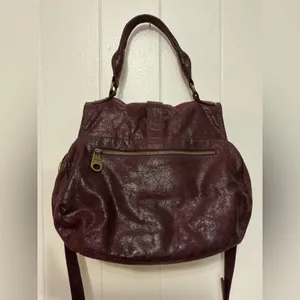 Rare MATT & NAT Vegan Burgundy Large Studded Crossbody Vintage Handbag Bag thumbnail 5