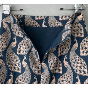 Ann Taylor Pencil Skirt Size 2 Teal Peacock Brocade Jacquard Tapestry Elegant thumbnail 4