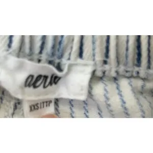Aerie Striped Shorts XXS Elastic Waist Blue White Casual Summer thumbnail 2