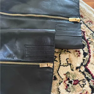 MICHAEL Michael Kors Knee-High Black Leather Heel Boots with Gold MK Size 7M thumbnail 9