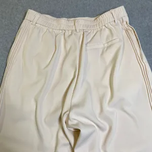 Manfinity UrbanChill Wide Leg‎ Women Large Cream Pleated Side Stripe Flaw GUC thumbnail 5