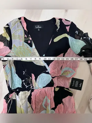 Lulus NWT Women Medium Black Pink Floral Lily Print Maxi Dress Summer Wedding thumbnail 11