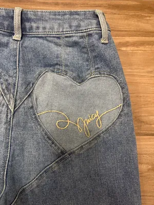 Juicy Couture 2 of Hearts Venice Jeans 00/23 Y2K Heart Pockets McBling $110 thumbnail 7
