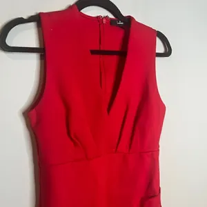 🔆 Lulu's red bodycon faux wrap dress thumbnail 2