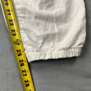 Gap Linen Cotton Jogger Pants S White Drawstring Elastic Waist Tapered Casual thumbnail 3