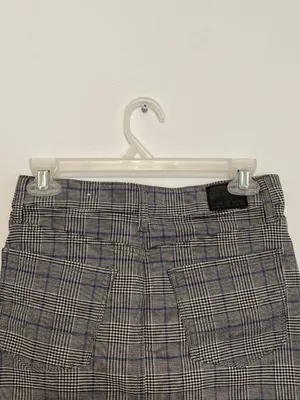 AMERICAN EAGLE Super Stretch Hi-Rise Mini Skirt Gray Black Plaid High Waisted 00 thumbnail 11