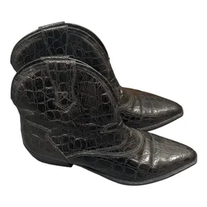 Lavorazione Artigiana Black Textured Leather Short Western Style Boot - 8.5N thumbnail 1