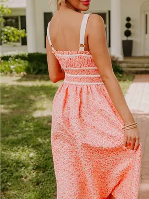 entro Peach Floral Midi Dress thumbnail 2