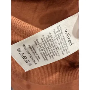 Wilfred Women Bodysuit L Copper Brown Cowl Neck Puffed Shoulder Ribbed 73611 thumbnail 6