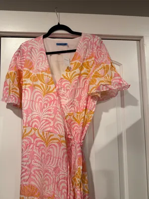 J. McLaughlin audette  Printed Wrap Maxi Dress medium NWT thumbnail 2
