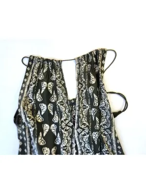 World Market Women's Cotton Tired Maxi Summer Halter Printed Dress Green New S/M thumbnail 2