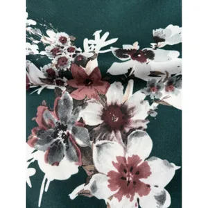 Windsor Green Floral Cowl Neck Ruffle Slit Midi Dress NWT Medium thumbnail 5