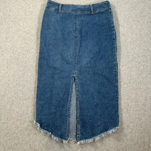 Y2k Patchwork Animal Print Midi Denim Skirt 27 Lace Up Cut Off Made in Italy thumbnail 9