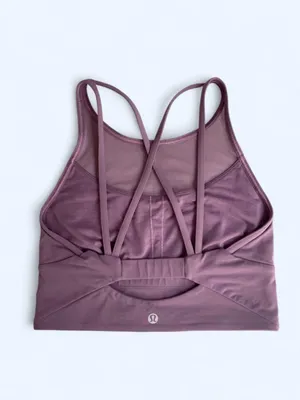 Lululemon clip in long line Lilac Sports Bra activewear yoga Pilates gym 6 thumbnail 3