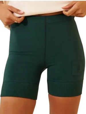 Free People Movement Victory High-Waist Forest Green Biker Shorts SMALL thumbnail 1