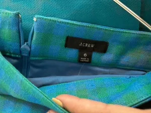 J. Crew Teal and Navy Pencil Skirt NWT thumbnail 3