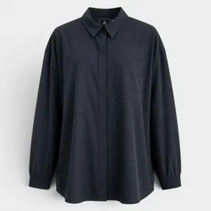 Nike 24.7 Dri-FIT Women's Oversized Button Down Woven Shirt Black NWT Size Large thumbnail 2