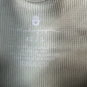Spiritual Gangster Women's XS/S Ribbed Scalloped V-Neck Cropped Tank Top Green thumbnail 5