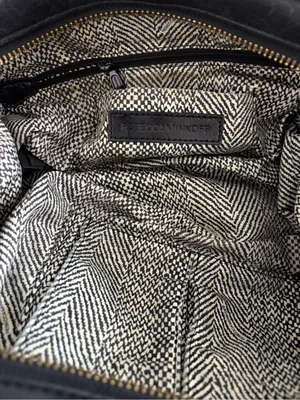 REBECCA MINKOFF MAB Bowery BLACK Trapezoid Leather Satchel Bag AUTHENTIC thumbnail 5