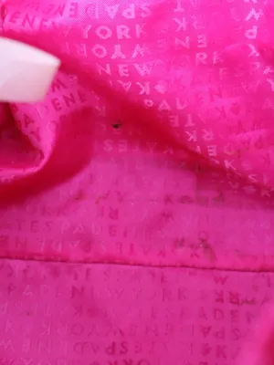 Kate Spade New York Black Nylon Tote Pink Lining Tan Leather Handles Work Bag thumbnail 9