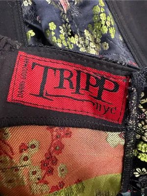 Tripp NYC Vintage Y2K Hot Topic Oriental Geisha Satin Brocade Corset Goth Medium thumbnail 3