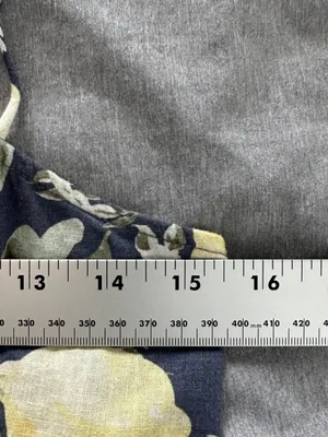 Abercrombie & Fitch Size Medium Blue Linen-Blend Crop Top Lemon Print Boho thumbnail 7