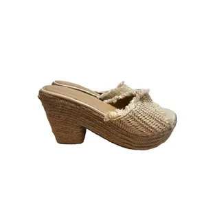 Espadrille Platform sandals off white braid detail ivory sandal sz8 (no tag) thumbnail 10