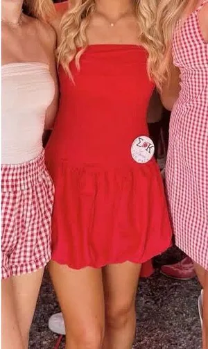 Target Red Babydoll Mini Strapless Dress XS thumbnail 2