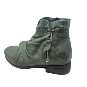 Miz Mooz Sunny Green Leather‎ Ankle Booties Boots Ruched Zip EU 36 US 6 Womens thumbnail 12