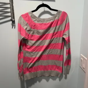 Y2k Old Navy‎ Womens Pink Grey Striped Cotton henley thumbnail 3