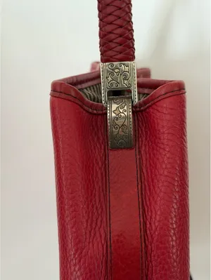 Brighton red leather handbag thumbnail 6