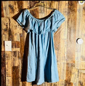 Love j off the shoulder women's dress blue size large 35 length x 16 wide thumbnail 3