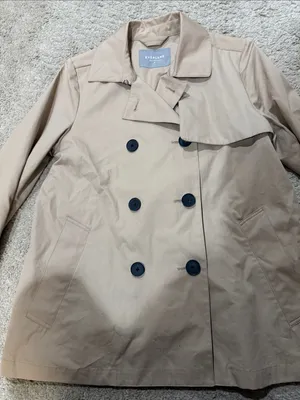 Everlane Beige Double-Breasted Trench Coat 100 percent cotton size M EUC thumbnail 4