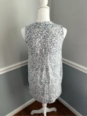 Faherty Isha Dress XS Cream Imma Floral Linen Blend Pintuck Mini Dress NWOT thumbnail 7