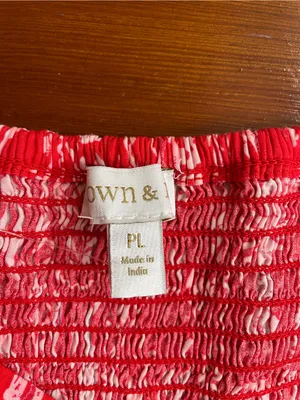 NWOT Crown & Ivy Tropical Red Sea Stripe Cotton Smocked Maxi Dress Petite L🧡🎀 thumbnail 14