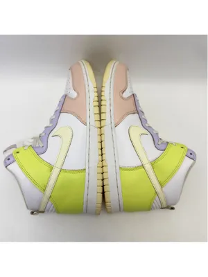 Women's Nike Dunk High Sneakers Size 9.5 White Yellow Pink Purple DD1869-108 thumbnail 9