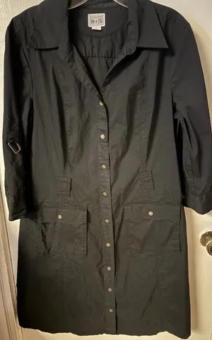 Converse Women's All Star Black 3/4 Sleeve Cotton‎ Shirt Dress thumbnail 1
