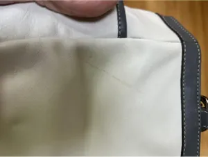 Coach East West Gallery Leather White & Grey Pleated Tote Shoulder Bag thumbnail 7