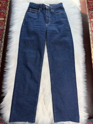 Denim Forum Aritzia Dark Wash Super Hi Rise Straight Leg Rowan Jeans thumbnail 2