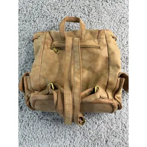 Urban Expression Tan Faux Suede Buckle Backpack Camel Distressed Boho Bag thumbnail 2