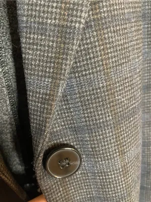 Joie Gray Plaid Long Single-Breasted Trench Coat Notched Lapel Size XS thumbnail 10