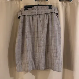 NWT Cato Brown and Black Plaid Midi Skirt with Belt Detail thumbnail 4