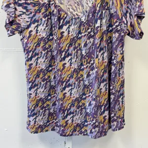 Vintage WinterSilks Silk Cotton Blend Abstract Print Scoop Neck Top T-shirt XL thumbnail 5