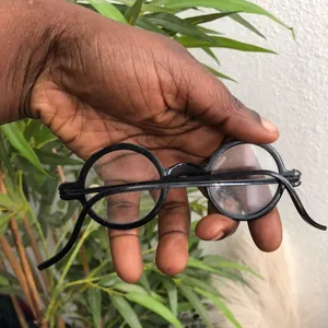 Harry Potter or Where’s Waldo Halloween Costume Prop Cosplay Black Round Vintage Glasses Preppy Minimalist Eyeglasses - Unisex thumbnail 2