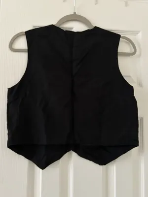Black Linen Blend Vest thumbnail 5