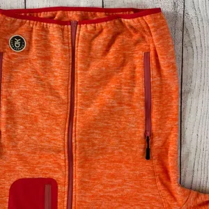 Little Donkey Andy size medium orange pink trim full zip hoodie jacket thumbnail 5