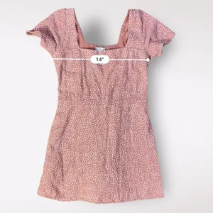 Abercrombie & Fitch‎ Linen Polka Dot Romper Womens Size XS Pink White thumbnail 4