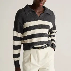 NWT Quince Striped Polo Knit Sweater  thumbnail 3